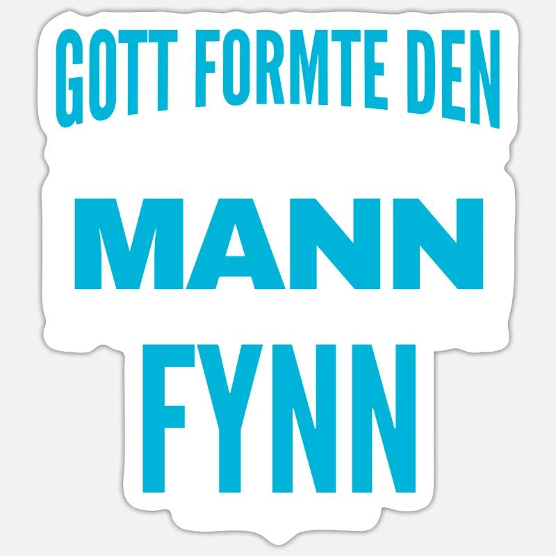 Fynn Name Design - Sticker Größe S (10 x 10 cm) - Mattweiß