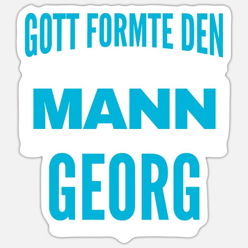 Georg Name Design - Sticker Größe S (10 x 10 cm) - Mattweiß