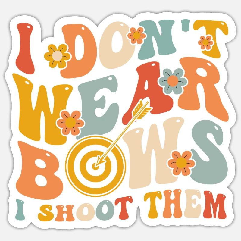 Groovy Bogenschießen Mädchen - Sticker Größe S (10 x 10 cm) - Mattweiß