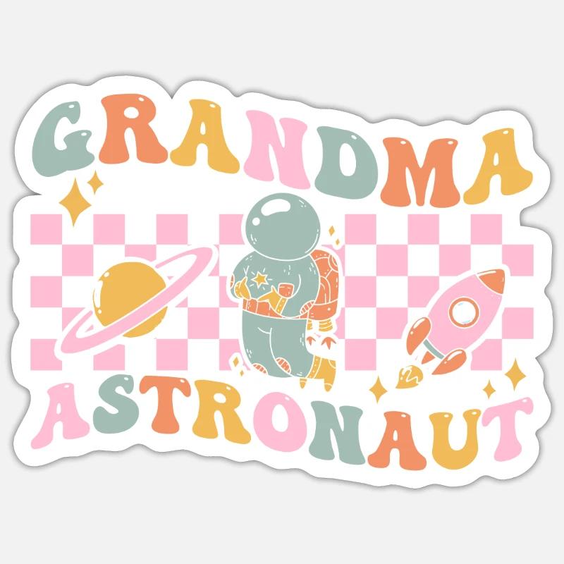 Groovy Space Planets - Sticker size S (10 x 10 cm) - white matte