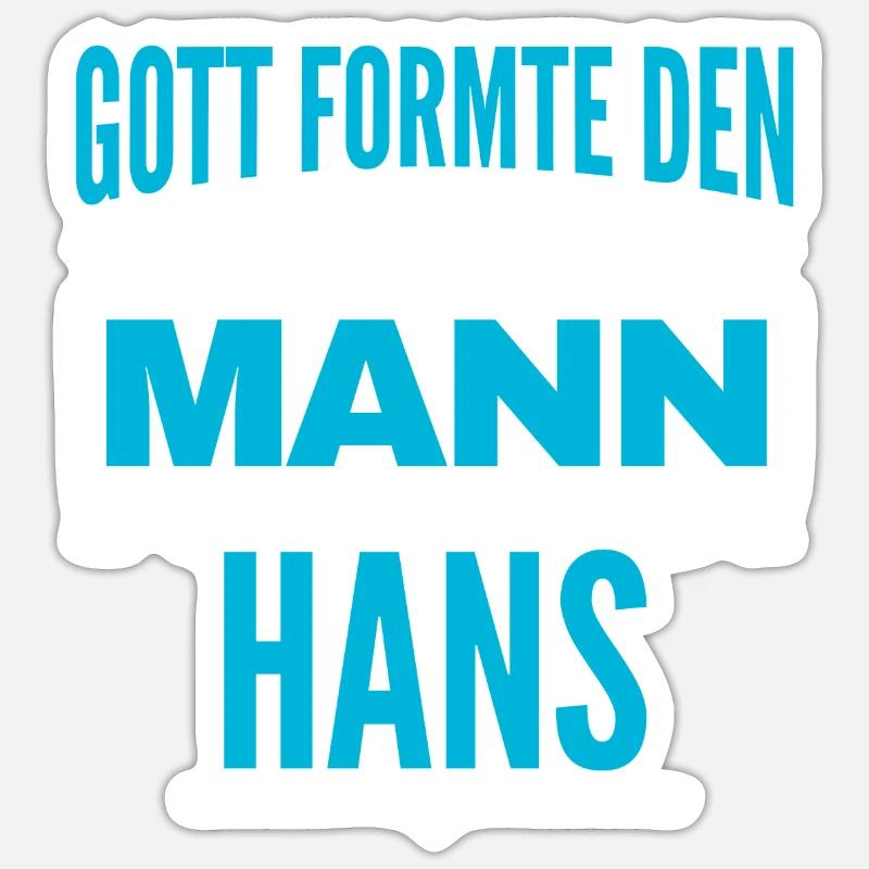 Hans Name Design - Sticker Größe S (10 x 10 cm) - Mattweiß
