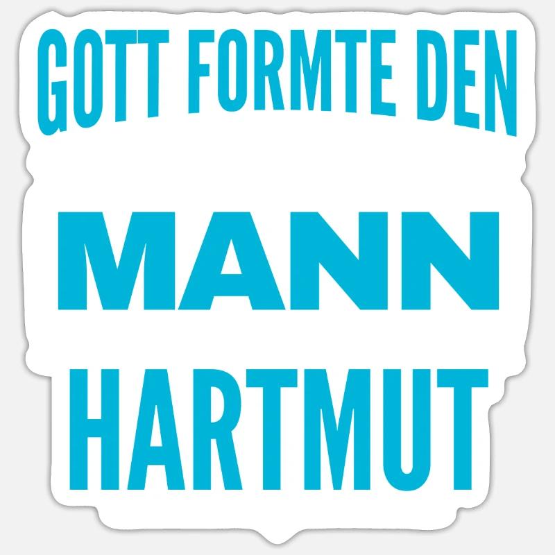 Hartmut Name Design - Sticker Größe S (10 x 10 cm) - Mattweiß