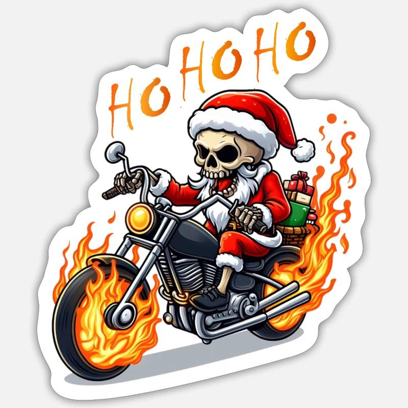 Evil Skeleton Santa - Sticker Größe S (10 x 10 cm) - Mattweiß