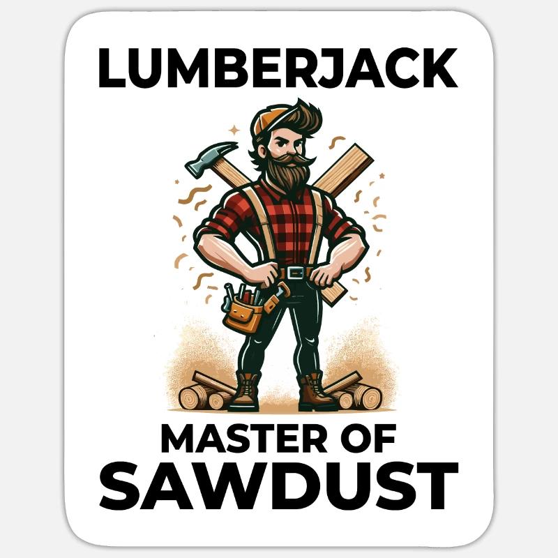 Bûcheron Menuisier Bûcheron Charpentier Sciure de bois Sticker taille S (10 x 10 cm)