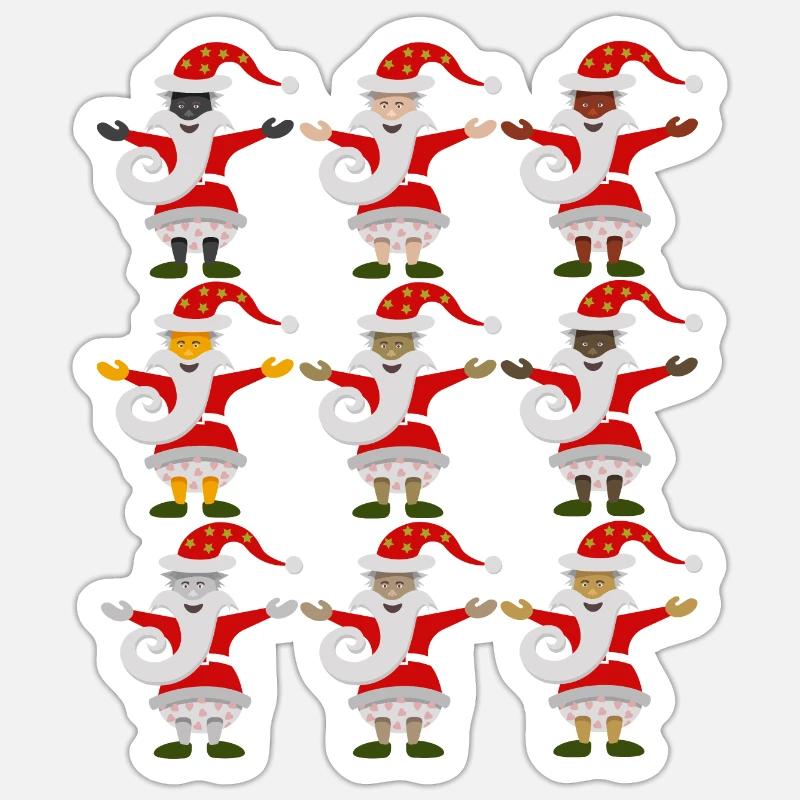 Multicultural Father Christmas - Sticker size S (10 x 10 cm) - white matte