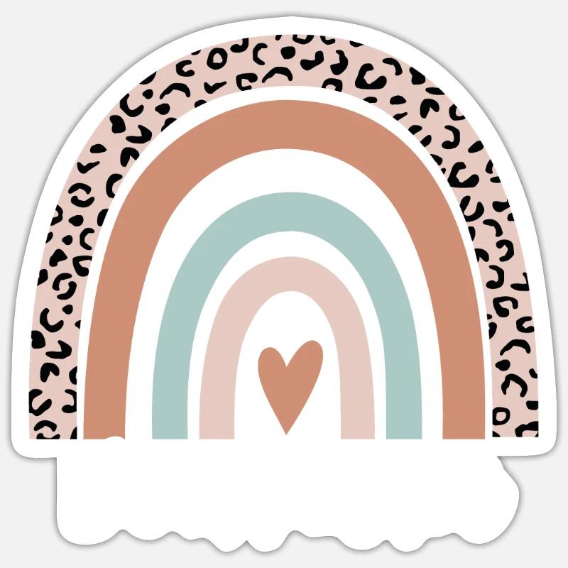 Buchbinder Regenbogen Leopard Lustiger Buchbinder Sticker Größe S (10 x 10 cm)