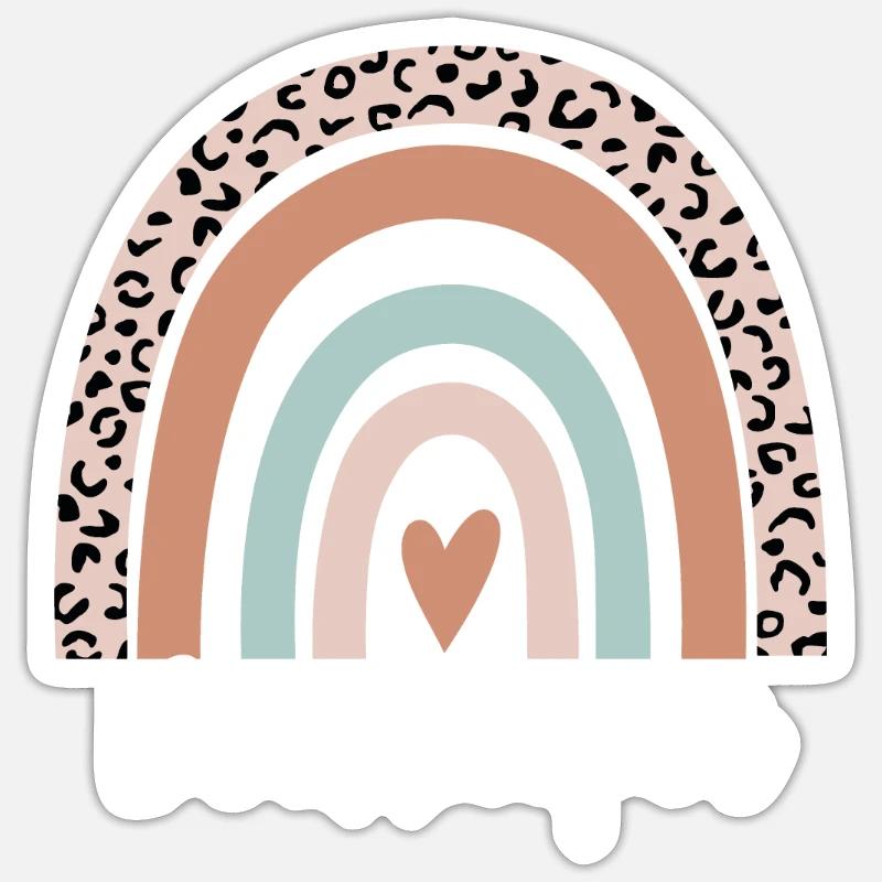 Comptable Arc-en-ciel Léopard Drôle Comptable Sticker taille S (10 x 10 cm)