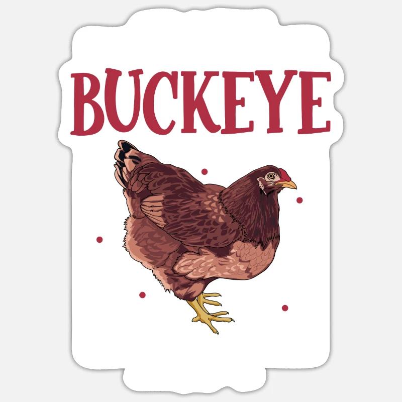 Crazy Buckeye Lady - Buckeye - Sticker size S (10 x 10 cm) - white matte