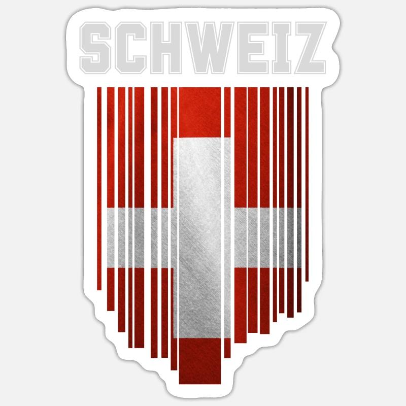 Flagge der Schweiz, Schweizer Stolz - Sticker Größe S (10 x 10 cm) - Mattweiß