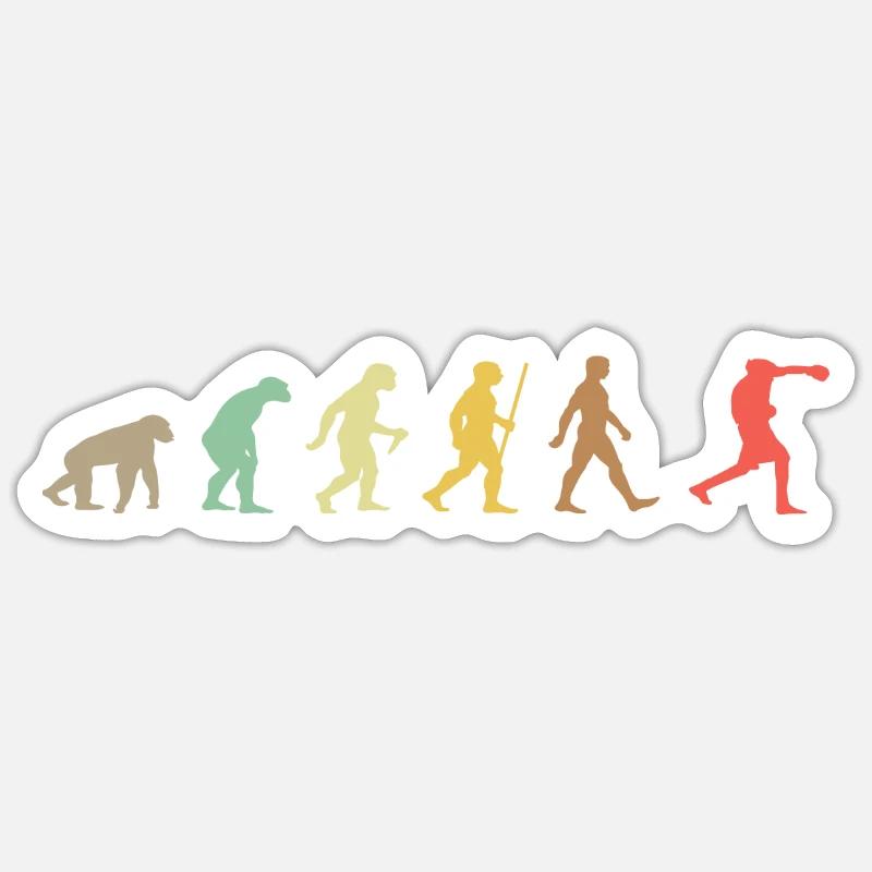 Vintage Boxing Retro Boxer Evolution Sticker size S (10 x 10 cm)