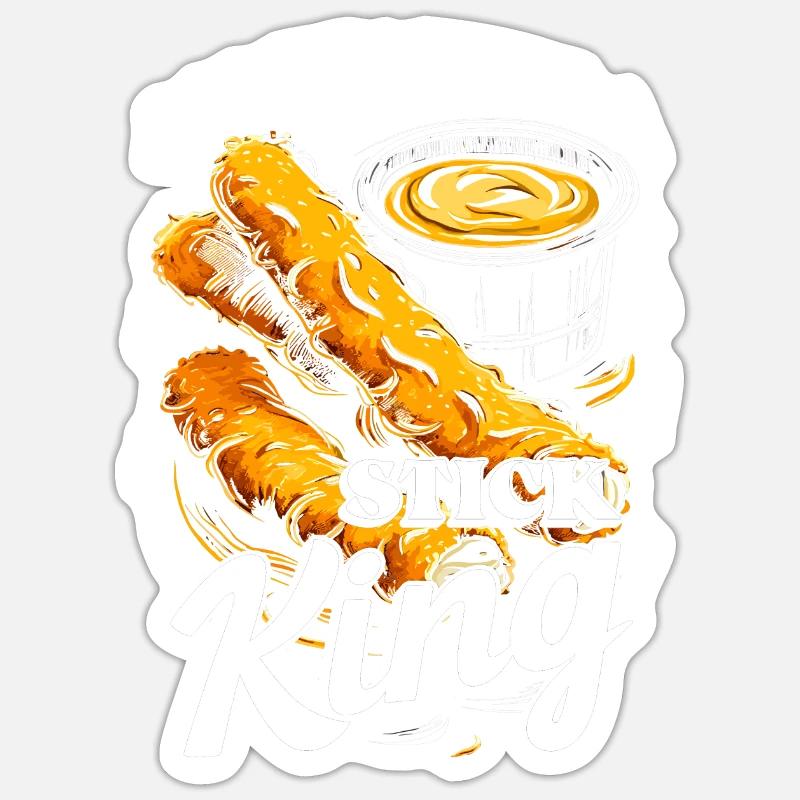 Bâtonnet de mozzarella King - Sticker taille S (10 x 10 cm) - blanc mat