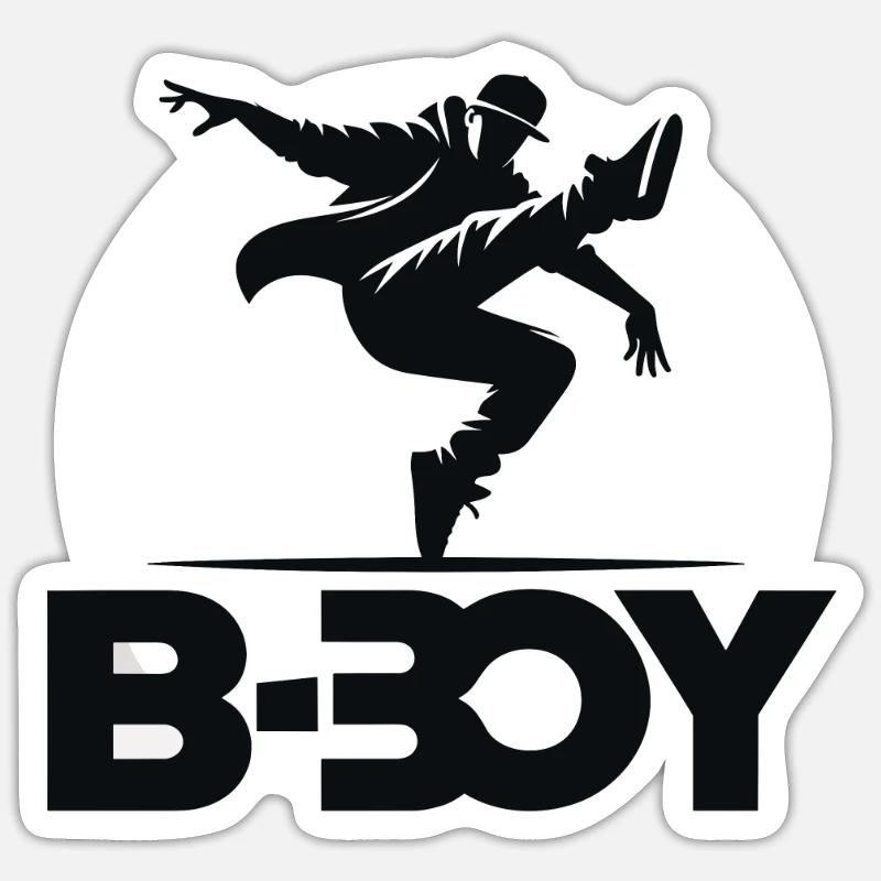 Breakdance Breakdancer Breakdance Enfants - Sticker taille S (10 x 10 cm) - blanc mat