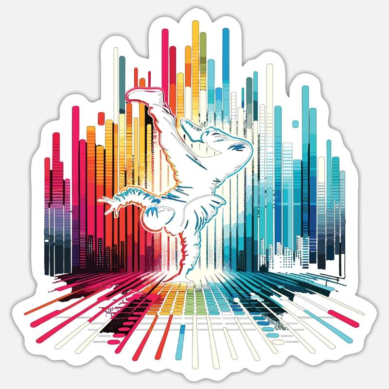 Breakdance Breakdancer Breakdance Kinder - Sticker Größe S (10 x 10 cm) - Mattweiß