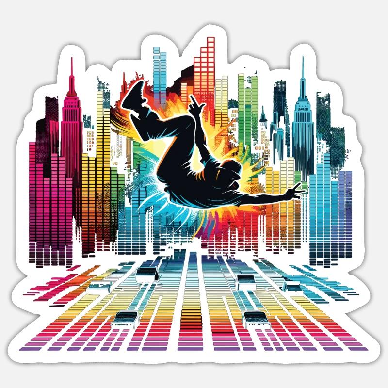 Breakdance Breakdancer Breakdance Kinder - Sticker Größe S (10 x 10 cm) - Mattweiß