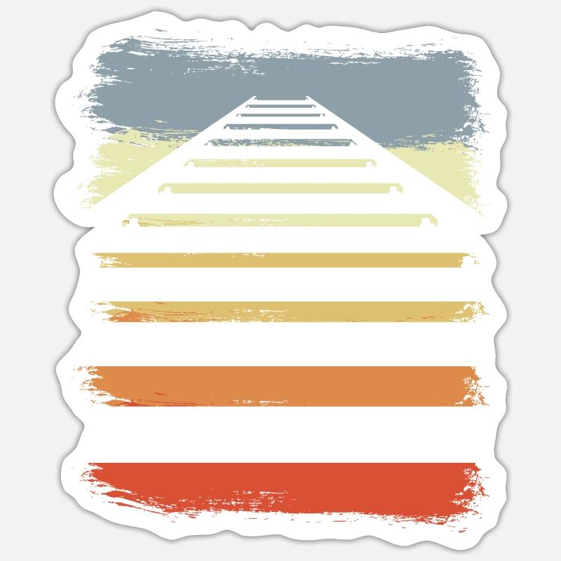 Railway tracks - Sticker size S (10 x 10 cm) - white matte