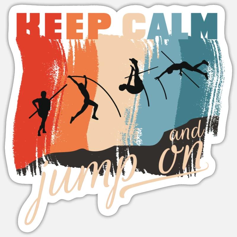 Athlète de saut à la perche Athlètes d’athlétisme Pôle d’athlète - Sticker taille S (10 x 10 cm) - blanc mat