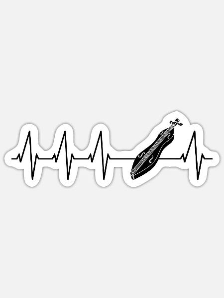 Dulcimer-Musiker Zupfinstrument Hammered Hackbrett - Sticker Größe S (10 x 10 cm) - Mattweiß
