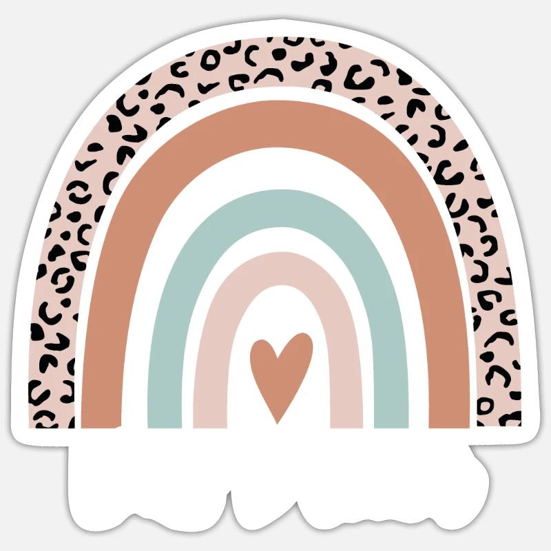 Bus Driver Rainbow Leopard Funny Bus Driver - Sticker taille S (10 x 10 cm) - blanc mat