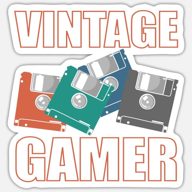Vintage Gamer Floppy Disk Retro Memory Module Sticker size S (10 x 10 cm)