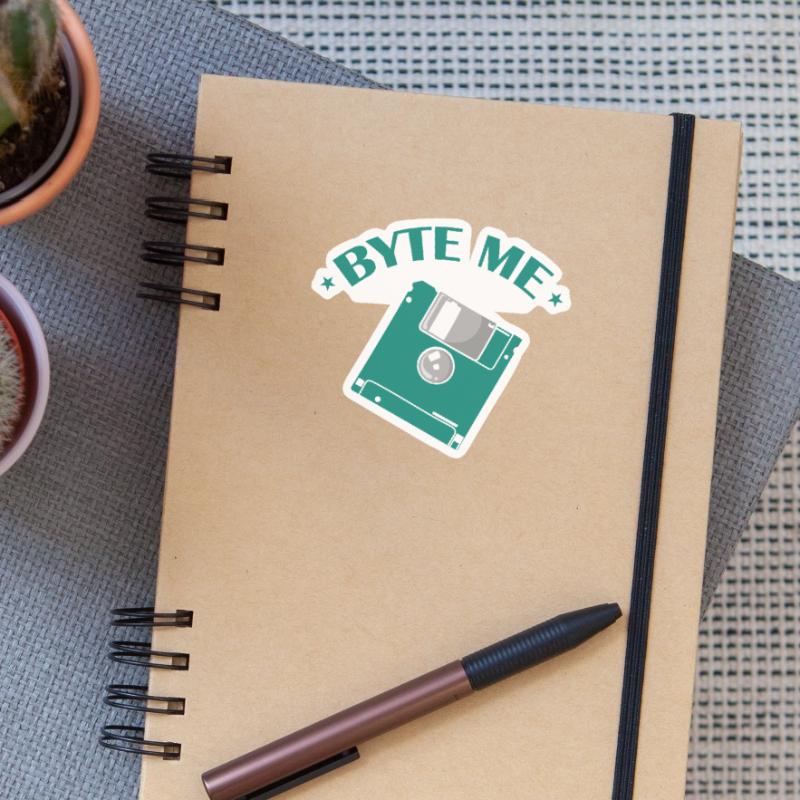 Byte me Floppy Disk Floppy Disk Retro Memory Module Sticker size S (10 x 10 cm)