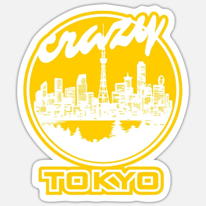 Crazy Tokyo - Sticker size S (10 x 10 cm) - white matte