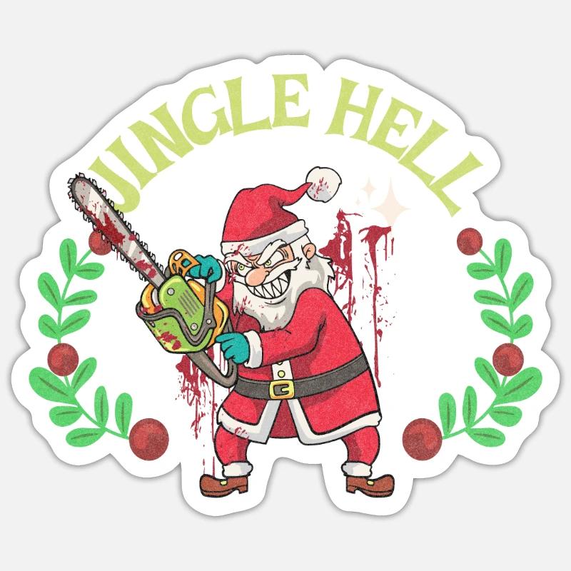 Jingle Hell – Eine Verdrehte Feiertagsfeier Sticker Größe S (10 x 10 cm)