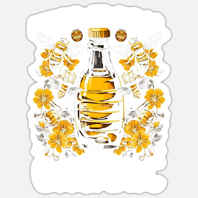Apiculture Abeille Apiculteurs Bio - Sticker taille S (10 x 10 cm) - blanc mat