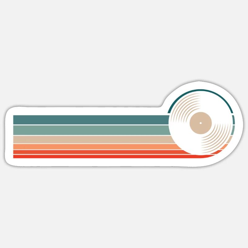 Collectionneur de disques vinyles - Sticker taille S (10 x 10 cm) - blanc mat