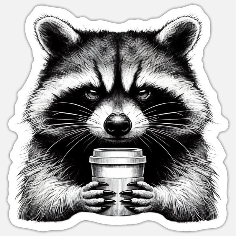 Grumpy Raccoon Sticker size S (10 x 10 cm)