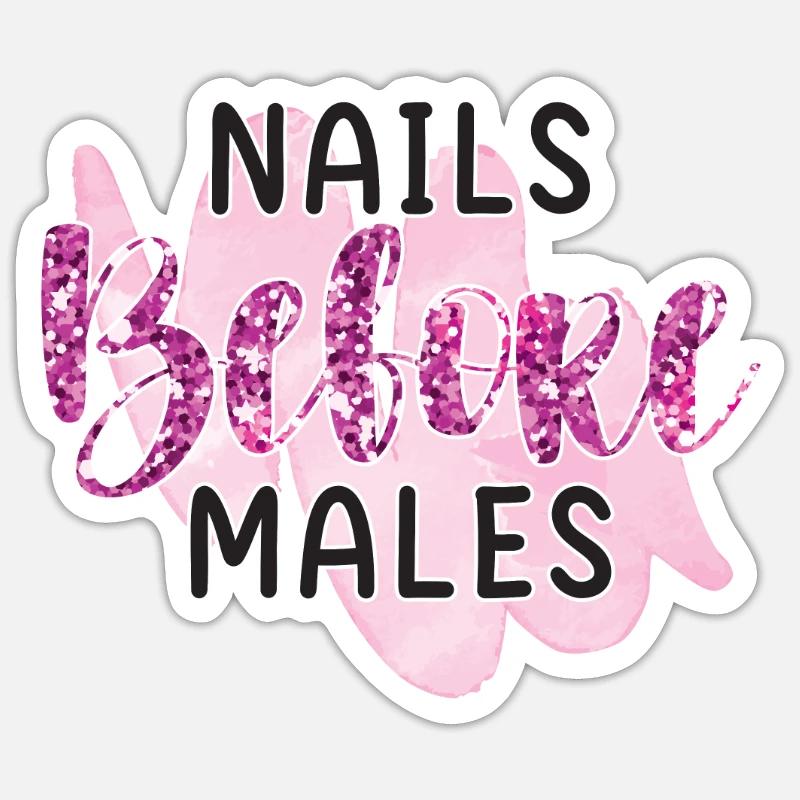 Nails Before Men Manucure Nail Tech Sticker taille S (10 x 10 cm)