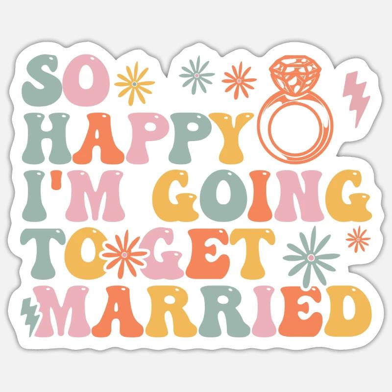 Fiançailles de douche nuptiale de mariée Sticker taille S (10 x 10 cm)