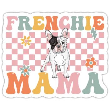 Groovy French Bulldog Mom Bulldogliebh - Sticker size S (10 x 10 cm) - white matte - Front