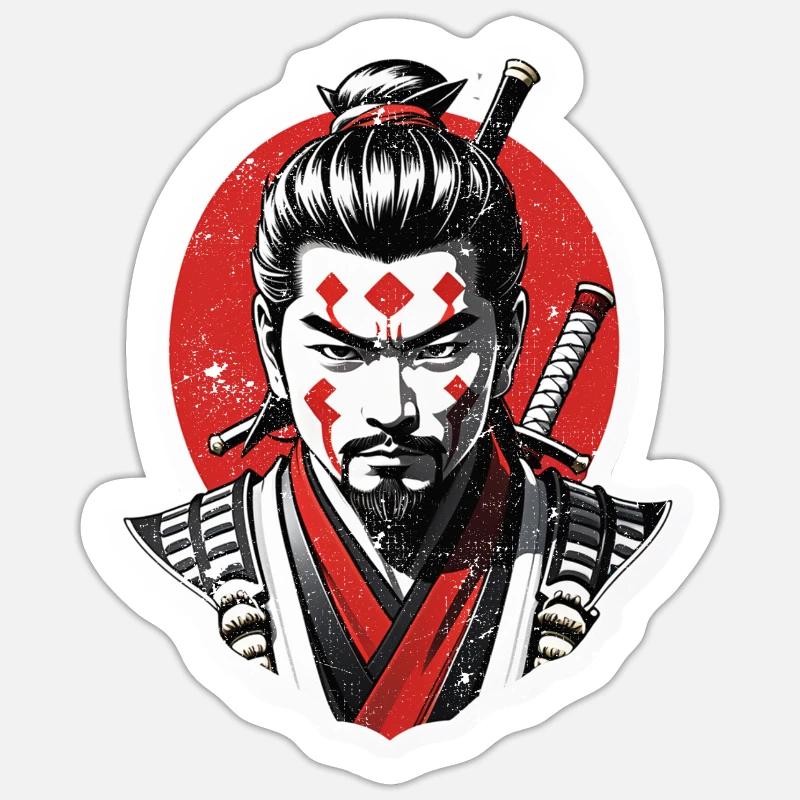 Samurai-Krieger - Japan - Dämon Sticker Größe S (10 x 10 cm)