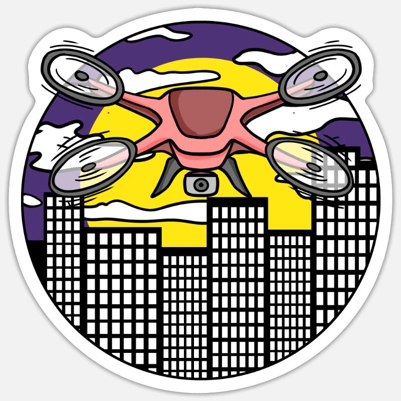 Drone Drone Drones - Sticker size S (10 x 10 cm) - white matte
