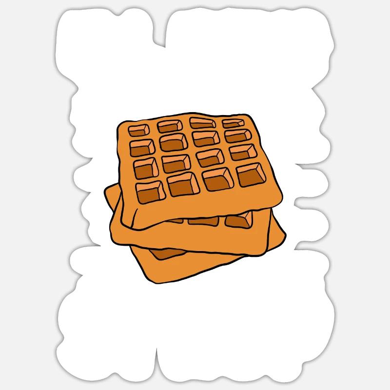 Waffle making waffle maker - Sticker size S (10 x 10 cm) - white matte