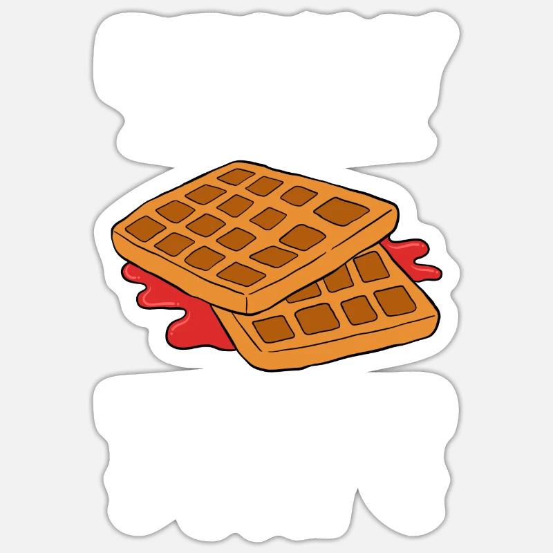 Waffle making waffle maker - Sticker size S (10 x 10 cm) - white matte