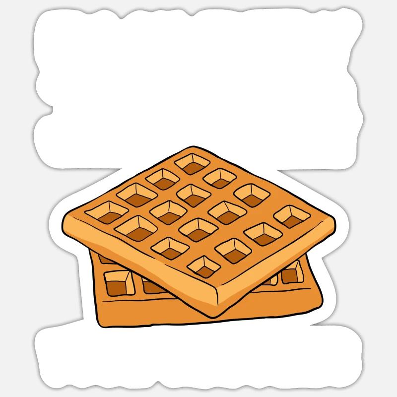 Waffle making waffle maker - Sticker size S (10 x 10 cm) - white matte