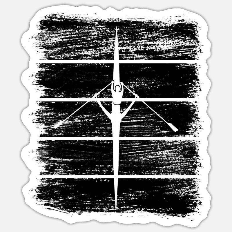 Ruderboot - Sticker Größe S (10 x 10 cm) - Mattweiß