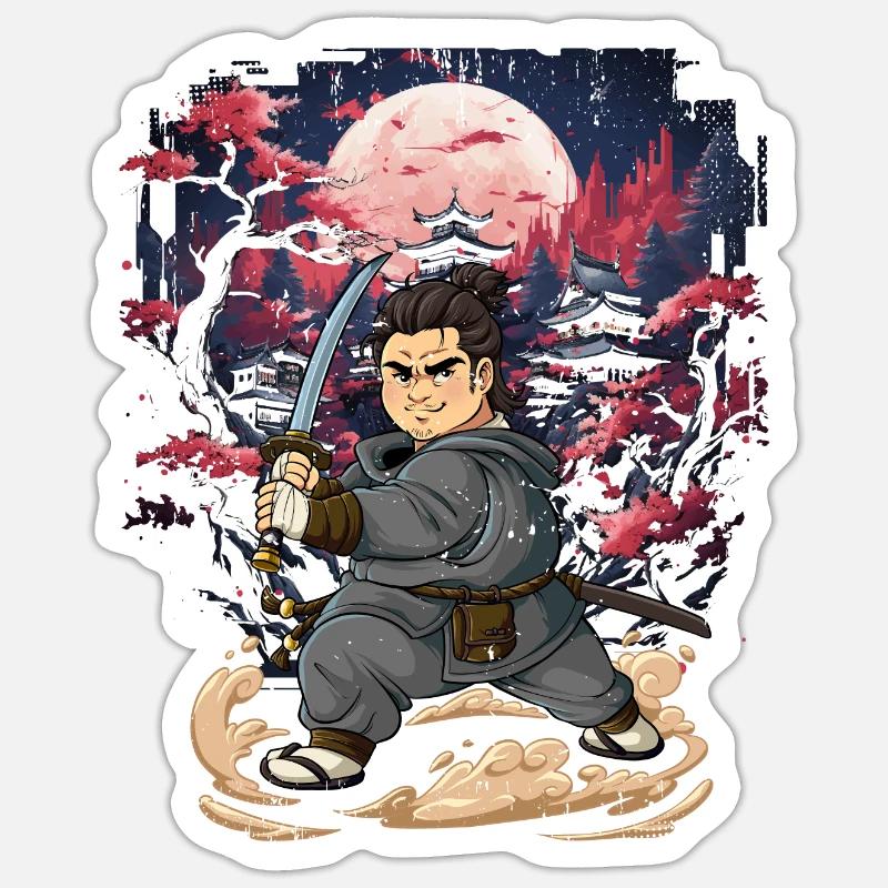Samurai men Sticker size S (10 x 10 cm)
