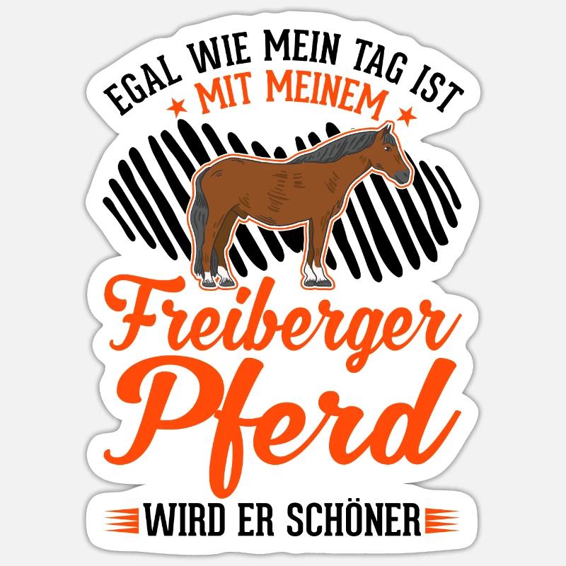 Freiberger Pferd - Sticker Größe S (10 x 10 cm) - Mattweiß