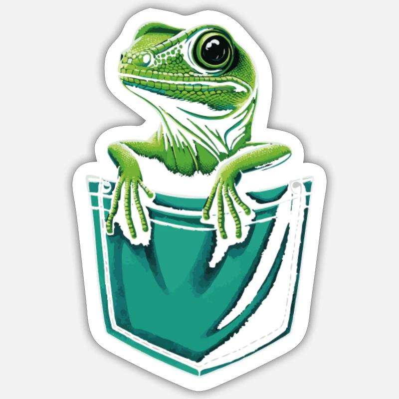 Eidechse Reptilien Eidechsen Tier - Sticker Größe S (10 x 10 cm) - Mattweiß
