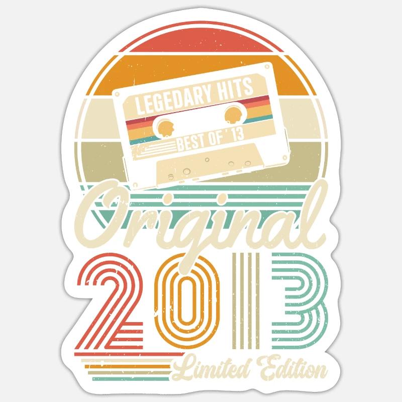 Millésime 2013 Anniversaire - Sticker taille S (10 x 10 cm) - blanc mat