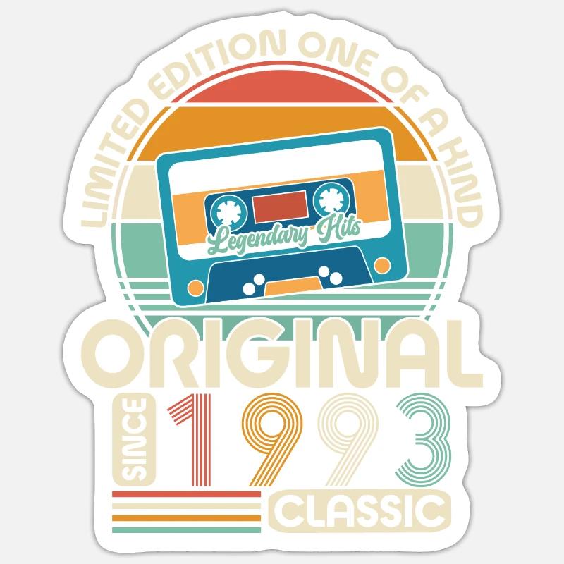 Annata 1993 Compleanno - Sticker formato S (10 x 10 cm) - bianco opaco