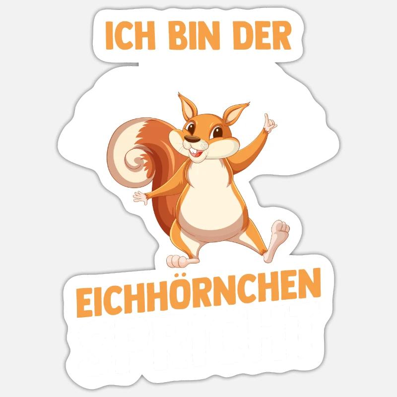Eichhörnchen - Sticker Größe S (10 x 10 cm) - Mattweiß