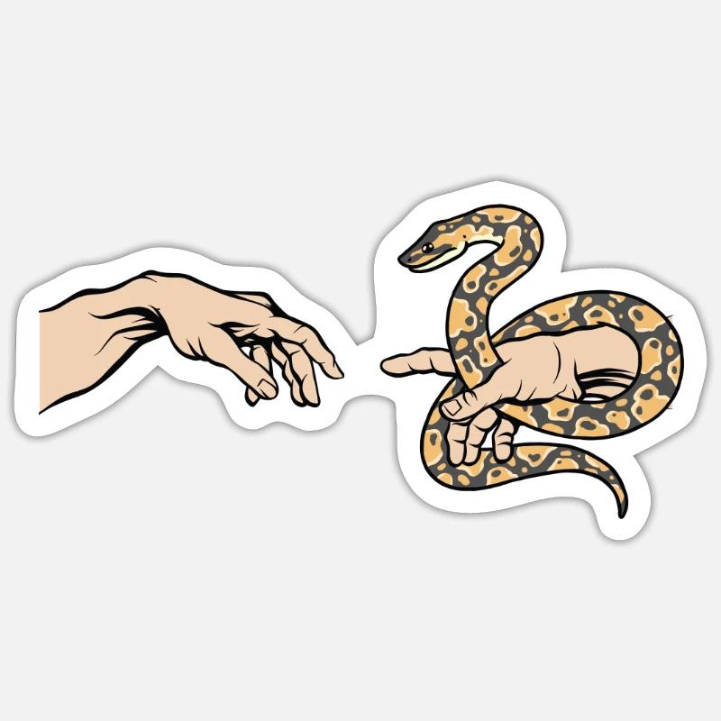 Python Amour Drôle Python Serpent - Sticker taille S (10 x 10 cm) - blanc mat