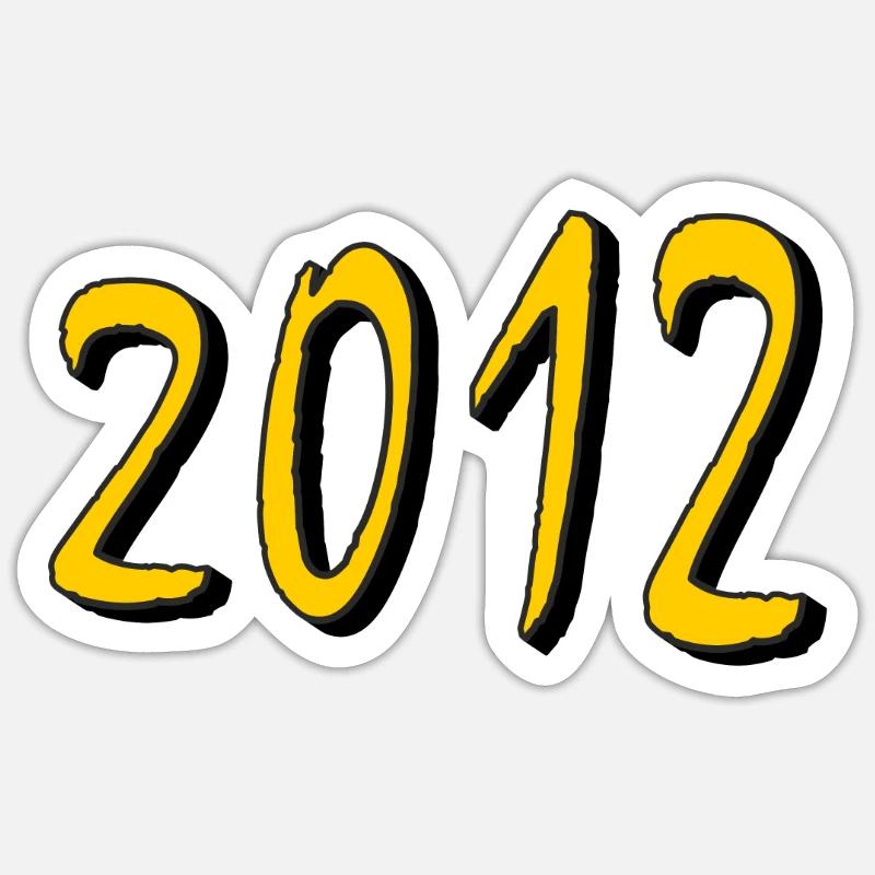 ANNÉE D’ANNIVERSAIRE 2012 - Sticker taille S (10 x 10 cm) - blanc mat