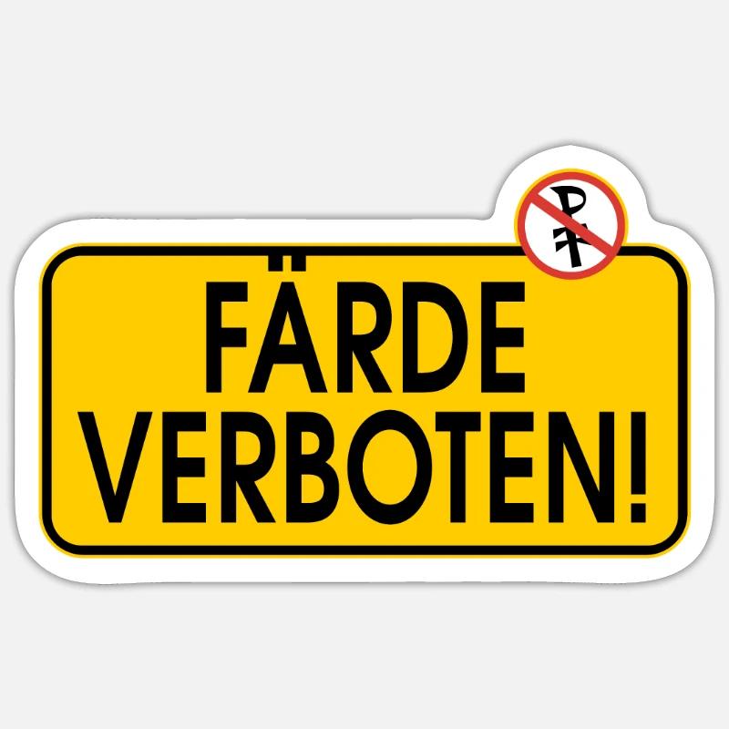 DANGER! Chevaux interdits - Sticker taille S (10 x 10 cm) - blanc mat