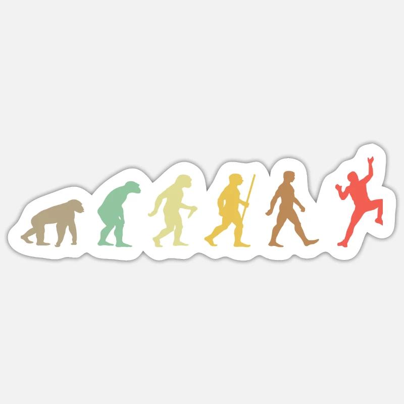 Klettern Retro Klettern Evolution Climber - Sticker Größe S (10 x 10 cm) - Mattweiß