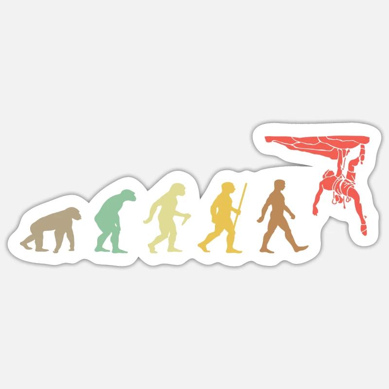 Klettern Retro Klettern Evolution Climber Sticker Größe S (10 x 10 cm)