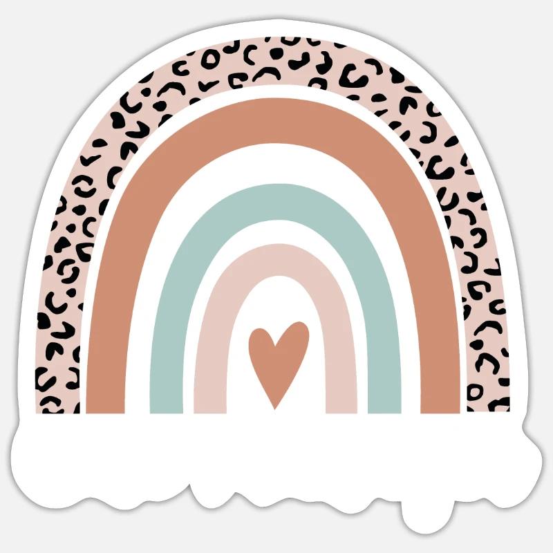 Fallmanager Regenbogenleopard Lustiger Fallmanager - Sticker Größe S (10 x 10 cm) - Mattweiß